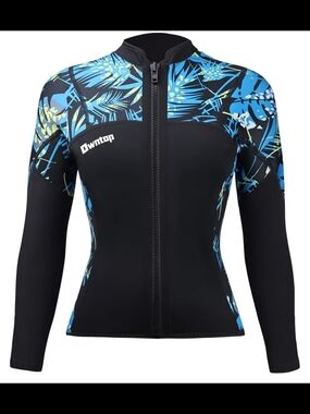 Owntop Black & Blue Long Sleeve Zip Front Wetsuit